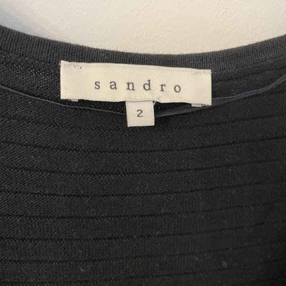 Sandro Rigolade Knit Mini Dress Black Metallic - Picture 5 of 10